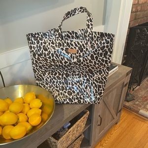 Leopard print Consuela large tote with removable bottom insert!  EUC!!